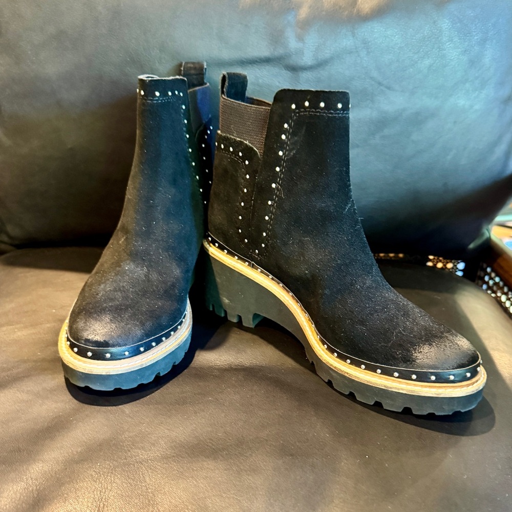 Dolce Vita Black Ankle Boots with Stud and distressing Details -worn once.